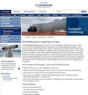 Condor Sterbeversicherungen Condor Sterbeversicherungen